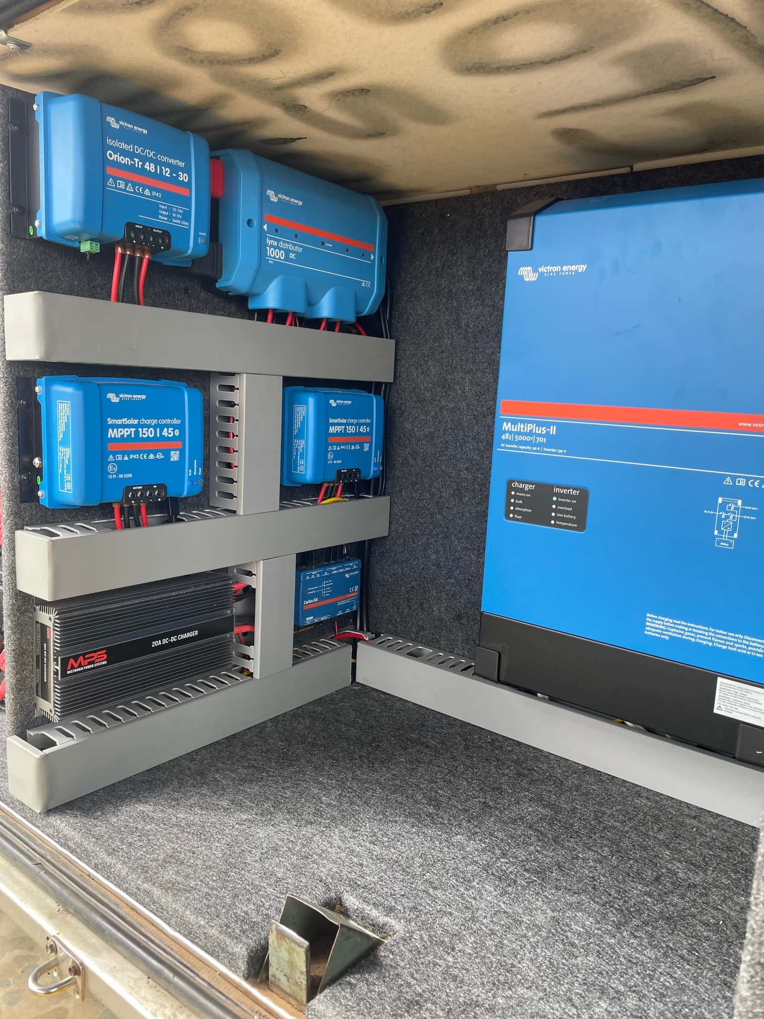 Victron Energy MultiPlus-II inverter and MPPT solar regulator installation